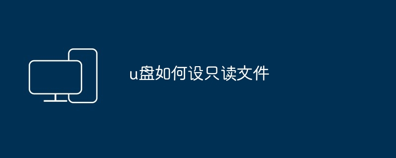 u盘如何设只读文件