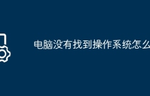 电脑没有找到操作系统怎么办