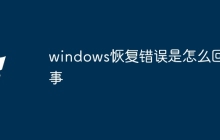 windows恢复错误是怎么回事