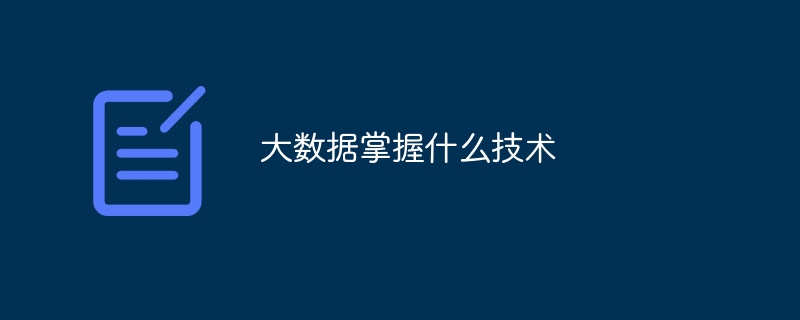 大數(shù)據(jù)掌握什么技術(shù)