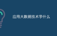 应用大数据技术学什么