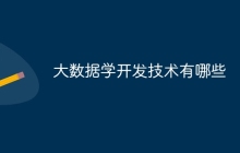 大数据学开发技术有哪些