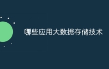 哪些应用大数据存储技术