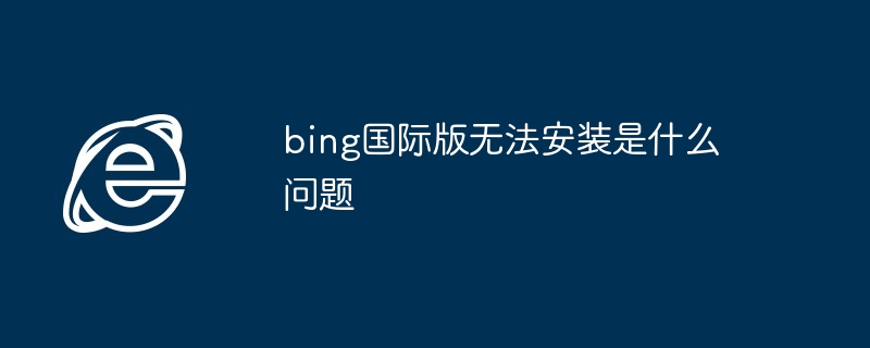 bing国际版无法安装是什么问题