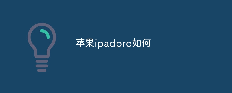 蘋果ipadpro如何