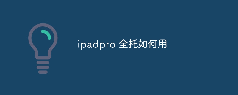 ipadpro 全托如何用 - 小浪云数据