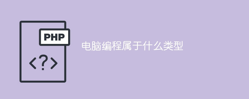 电脑编程属于什么类型
