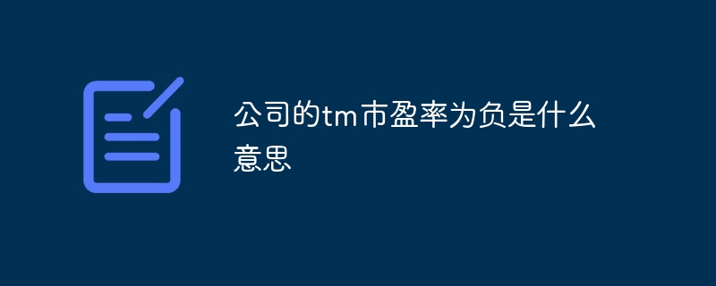 公司的tm市盈率為負是什么意思