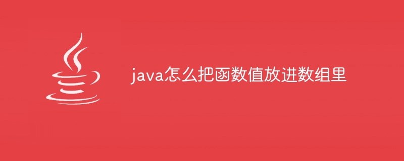 java怎么把函数值放进数组里