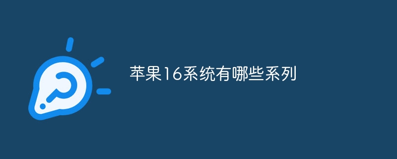 苹果16系统有哪些系列 - 小浪云数据