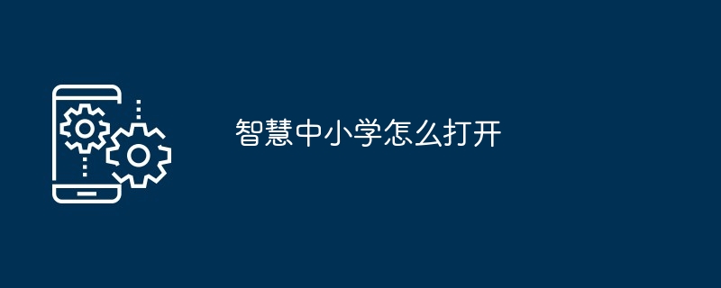 智慧中小学怎么打开