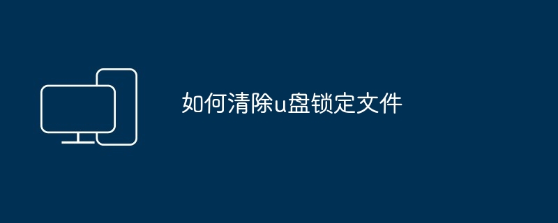 如何清除u盘锁定文件