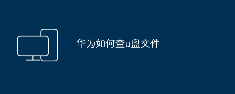 华为如何查u盘文件