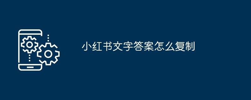 小红书文字答案怎么复制