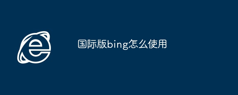 国际版bing怎么使用