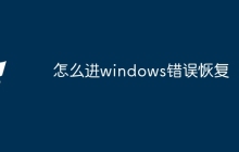 怎么进windows错误恢复