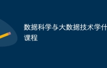 数据科学与大数据技术学什么课程