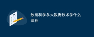 数据科学与大数据技术学什么课程