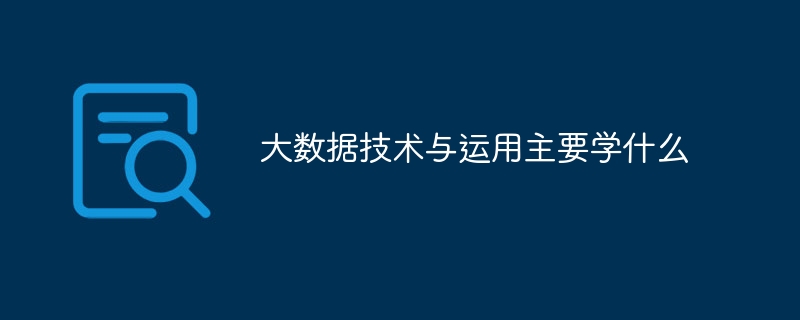 大数据技术与运用主要学什么