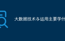 大数据技术与运用主要学什么