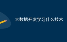 大数据开发学习什么技术