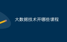 大数据技术开哪些课程