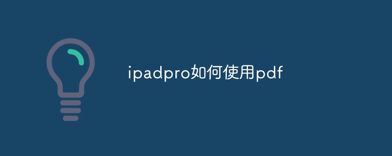 ipadpro如何使用pdf