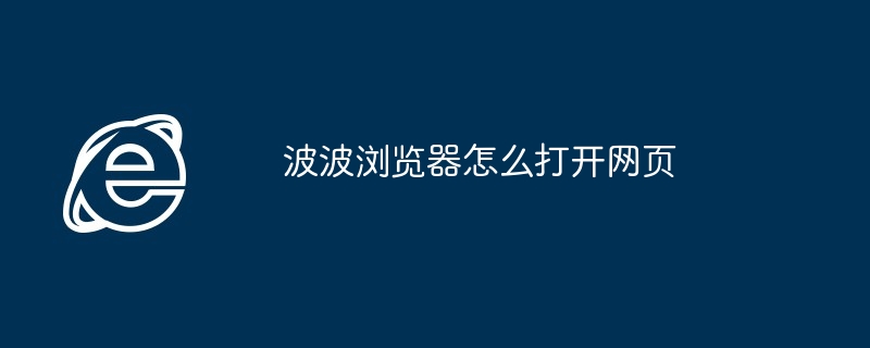 波波浏览器怎么打开网页