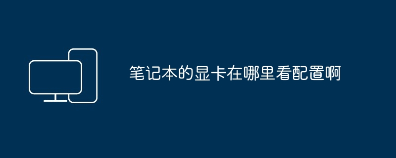 笔记本的显卡在哪里看配置啊