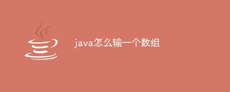 java怎么输一个数组 - 小浪资源网