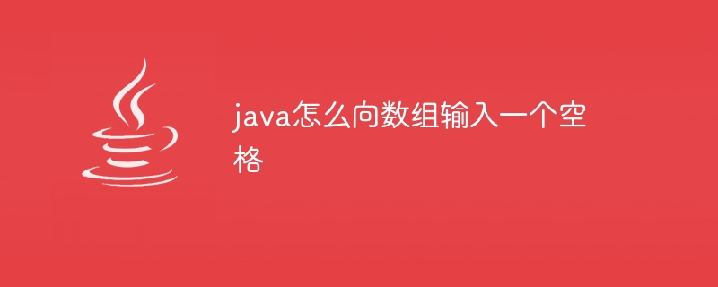 java怎么向数组输入一个空格