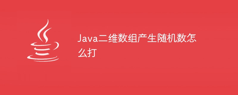 Java二维数组产生随机数怎么打 - 小浪资源网