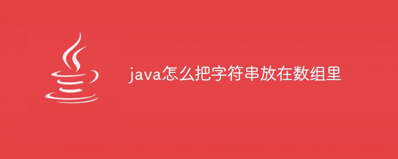 java怎么把字符串放在数组里 - 小浪资源网