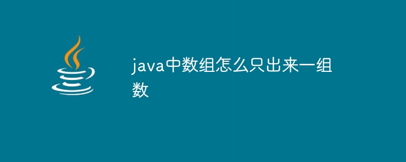 java中数组怎么只出来一组数 - 小浪资源网