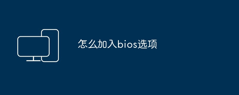 怎么加入bios选项