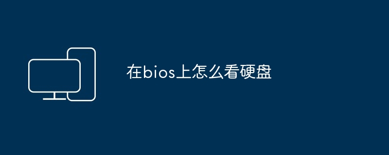 在bios上怎么看硬盘