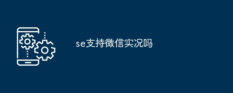 se支持微信实况吗