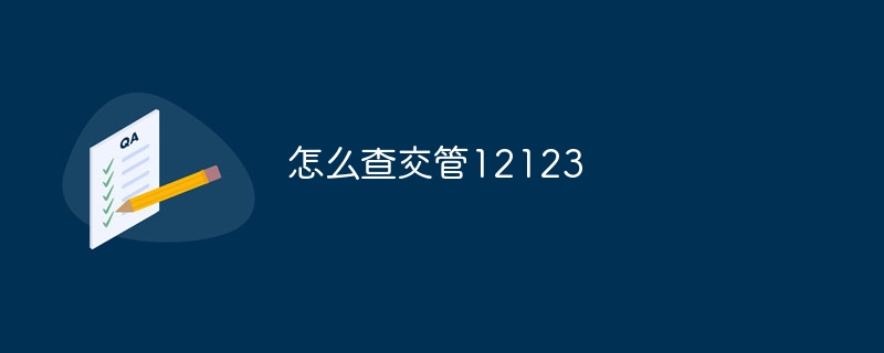 怎么查交管12123