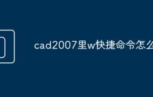 cad2007里w快捷命令怎么用