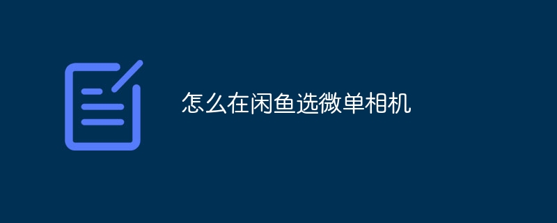 怎么在闲鱼选微单相机