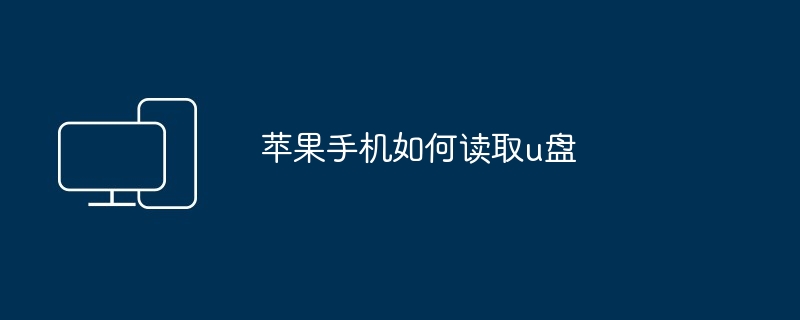 苹果手机如何读取u盘