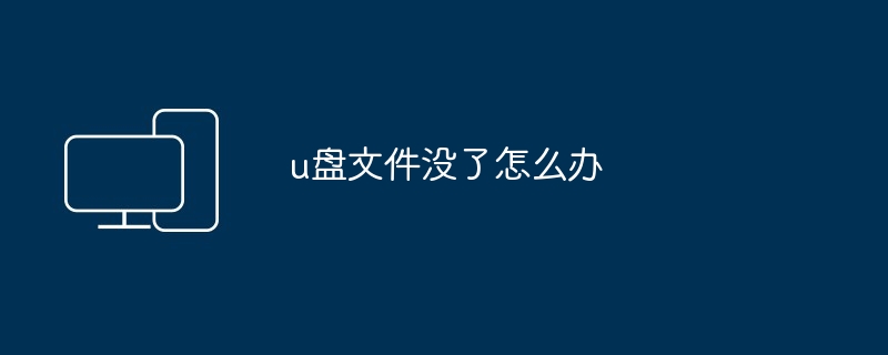 u盘文件没了怎么办