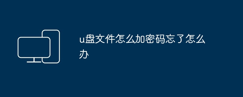 u盘文件怎么加密码忘了怎么办