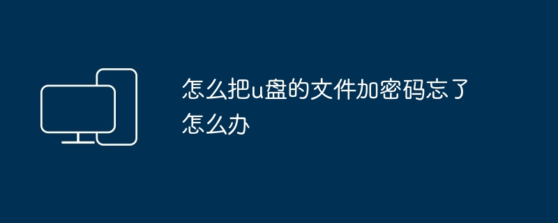 怎么把u盘的文件加密码忘了怎么办