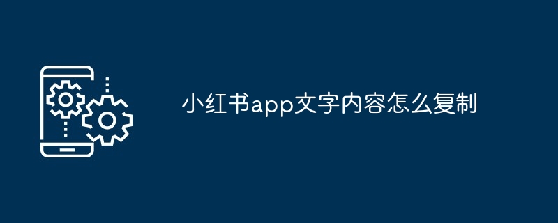 小红书app文字内容怎么复制