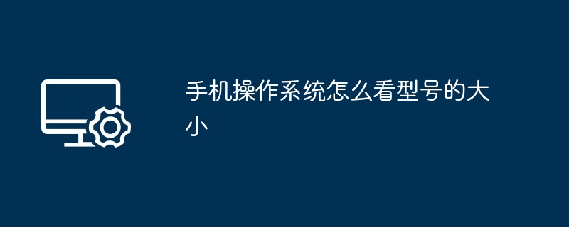 手机操作系统怎么看型号的大小