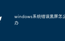 windows系统错误黑屏怎么办