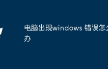 电脑出现windows 错误怎么办