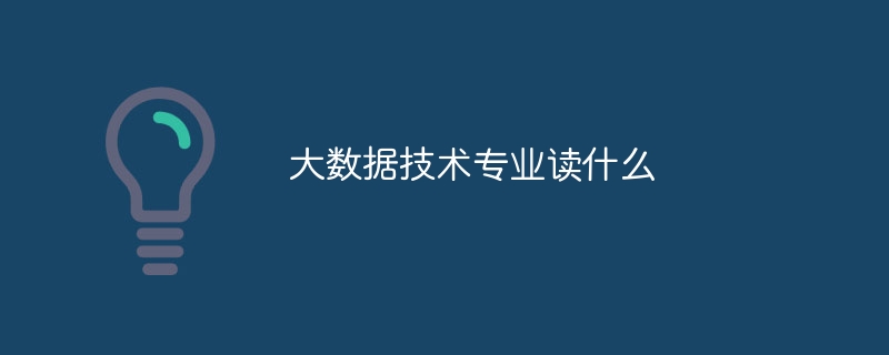 大數據技術專業讀什么