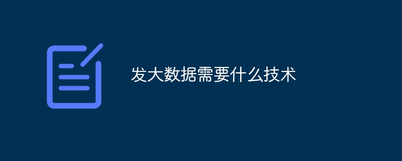 发大数据需要什么技术